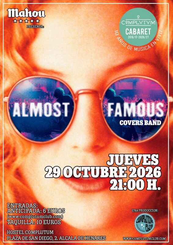 ALMOST FAMOUS en COMPLUTUM CABARET