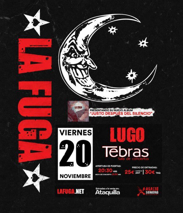 La Fuga en Lugo en SALA TEBRAS