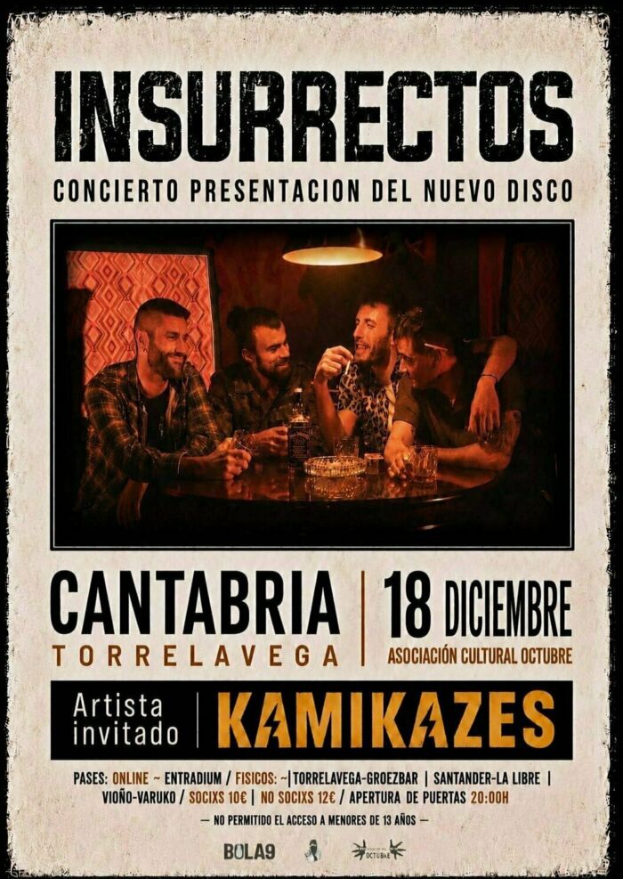 INSURRECTOS + KAMIKAZES Concierto presentación del nuevo disco