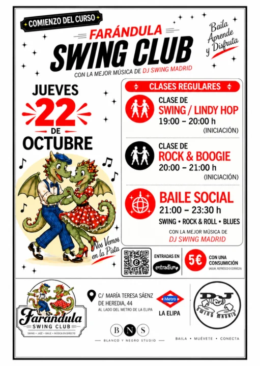 Especial Halloween en Farándula Swing Club. Baile Social. Swing Rock & Roll y Blues