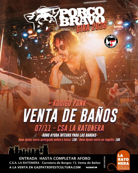 Porco Bravo (+Kodigo Punk) | CSA La Ratonera | Venta de Baños