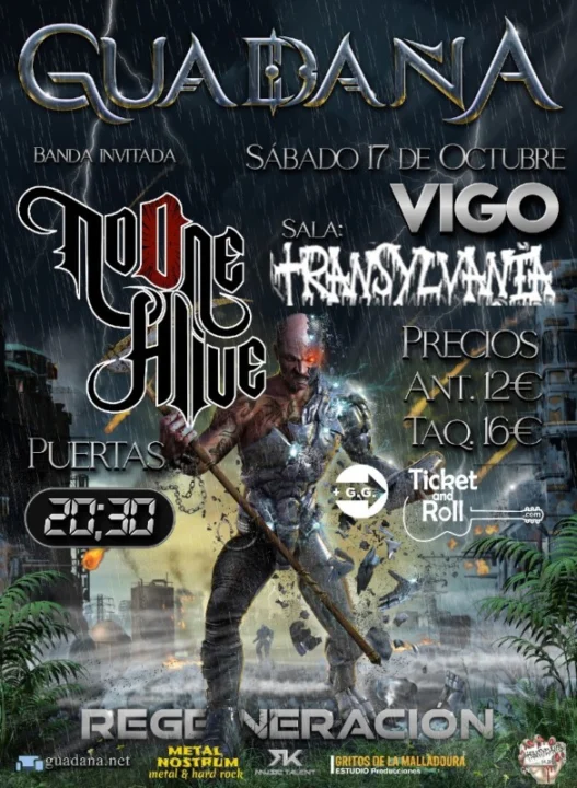 Guadaña+No One Alive Vigo, Sala Transylvania 17 de octubre de 2026