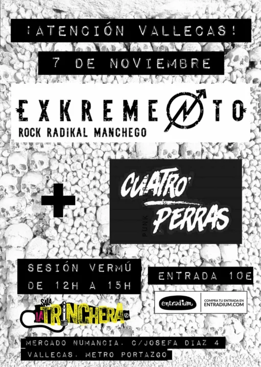 Concierto Exkremento + Cuatro Perras
